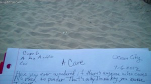 Writing the Song * A Care * in Ocean City, NJ