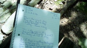 Songwriting at Everhart Park in Chester County, PA
