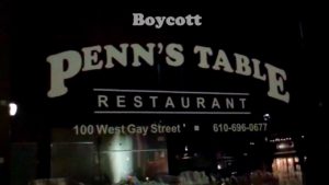 Boycott Penn's Table Restaurant